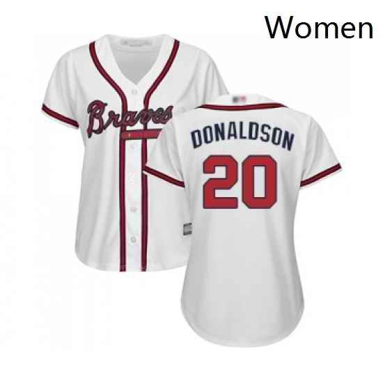 Womens Atlanta Braves 20 Josh Donaldson Replica White Home Cool Base Baseball Jersey
